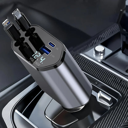 Chargeur de voiture rapide avec câble rétractable